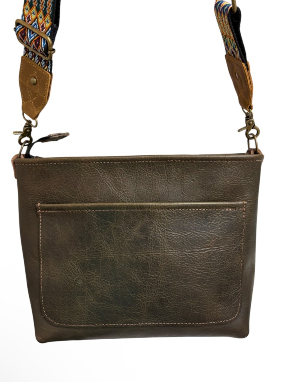 Go forth leather goods small mystery moss bison Avery tote bag